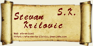 Stevan Krilović vizit kartica